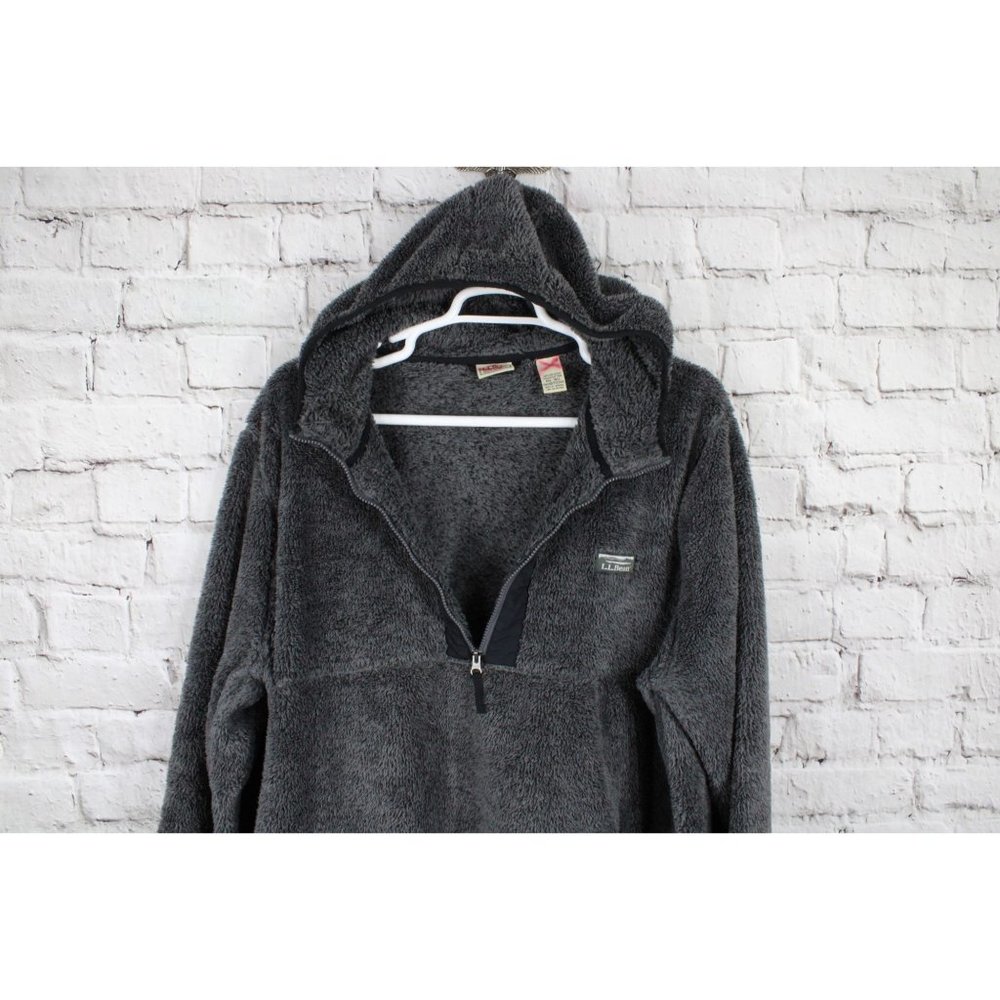 LL Bean Mountain Classic Cozy Fleece 1/2 Zip Pullover Hoodie Size XXL Tall - Picture 4 of 9